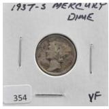 1937-S MERCURY DIME