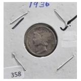 1936 MERCURY DIME