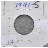 1941-S MERCURY DIME