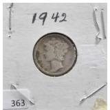 1942 MERCURY DIME