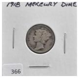 1918 MERCURY DIME