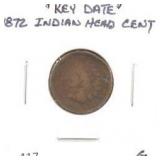 1872 INDIAN HEAD CENT, "KEY DATE"