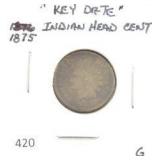 1875 INDIAN HEAD CENT, "KEY DATE"