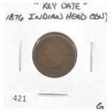 1876 INDIAN HEAD CENT, "KEY DATE"