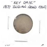 1871 INDIAN HEAD CENT, "KEY DATE"