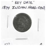 1874 INDIAN HEAD CENT, "KEY DATE"