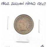 1862 INDIAN HEAD CENT