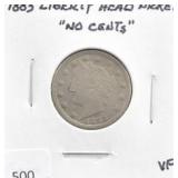 1883 LIBERTY HEAD NICKEL, "NO CENT"