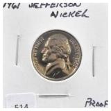 1961 JEFFERSON NICKEL, "PROOF"