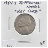 1954-S JEFFERSON NICKEL, "KEY DATE"