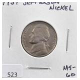 1957 JEFFERSON NICKEL
