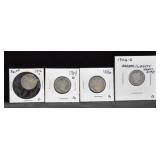 4 BARBER DIMES (1906-D, 1914-D, 1916, 1916-S)