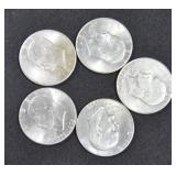 5 EISENHOWER DOLLARS (1971, 1972, 1972-D,