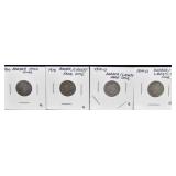 4 BARBER DIMES (1900, 1913, 1914-D (2))