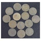 INDIAN HEAD CENTS (BAG OF 14 COINS)