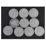 LIBERTY HEAD NICKELS (BAG OF 10 COINS)