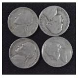 JEFFERSON NICKELS "SILVER" 1942-P, 1942-S