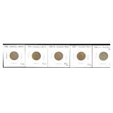 LINCOLN CENTS (1932, 1933, 1934-D, 1935, 1935-D)