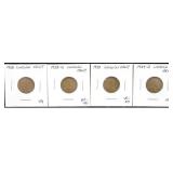 LINCOLN CENTS (1938, 1938-O, 1939, 1939-D)