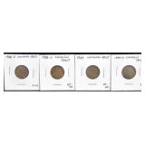 LINCOLN CENTS (1938-D, 1938-S, 1939, 1939-S)