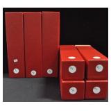 SEVER RED COIN STORAGE BOXES