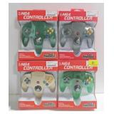 4 NINTENDO 64 OLD SCHOOL CONTROLLERS