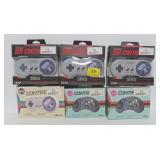 6 GAME CONTROLLERS - 3 GENESIS, 3 S91