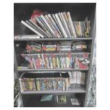 BLACK METAL SHELF WITH 500+ VIDEO GAMES