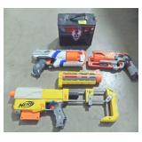 4 NERF GUNS AND AMMO