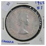 1962CANADA SILVER DOLLAR AU