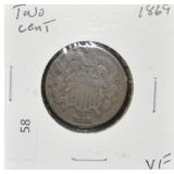 1869 TWO CENT PIECE VF
