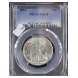 1945 WALKING HALF DOLLAR MS64