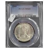 1944 WALKING HALF DOLLAR PCGS MS65