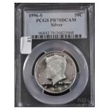 1996 S PCGS PF70DC KENNEDY HALF DOLLAR