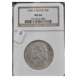 1938 D BOONE HALF DOLLAR NGC MS64