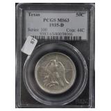 1935 D PCGS MS63 TEXAS HALF DOLLAR
