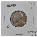 1943 S JEFFERSON NICKEL CHOICE BU