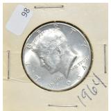 1964 KENNEDY HALF DOLLAR GEM