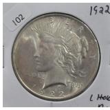1922 PEACE DOLLAR CHOICE BU