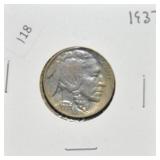1937 BUFFALO NICKEL AU TONER