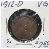1912 D LINCOLN CENT VG