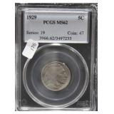 1929 BUFFALO NICKEL MS62