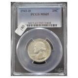 1941 D WASHINGTON QUARTER PCGS MS65