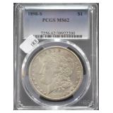 1898 S MORGAN DOLLAR PCGS MS62