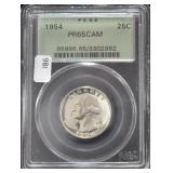 1954 PCGS PF65 CAMEO WASHINGTON QUARTER