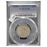 1918 S STANDING QUARTER PCGS AU 55
