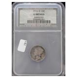 1916 D MERCURY DIME RARE DATE G