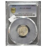 1924 MERCURY DIME PCGS MS65