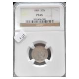 1889 NGC PF65 3 CENT PIECE RARE