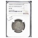 1808 GUATEMALA NGC XF40 2 REALS VERY RARE